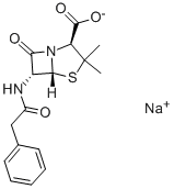 3,3-Dimethyl-7-oxo-6-(2-phenyl-acetamido)-4-thia-1-azabicyclo[3.2.0]heptane-2-carboxylic acid monosodium salt(69-57-8)